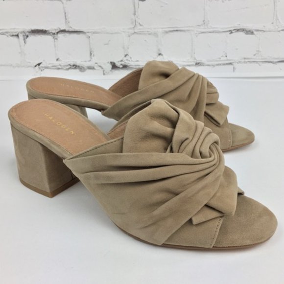 Halogen Farrah Taupe Suede Sandal Size 8.5 - Picture 10 of 11